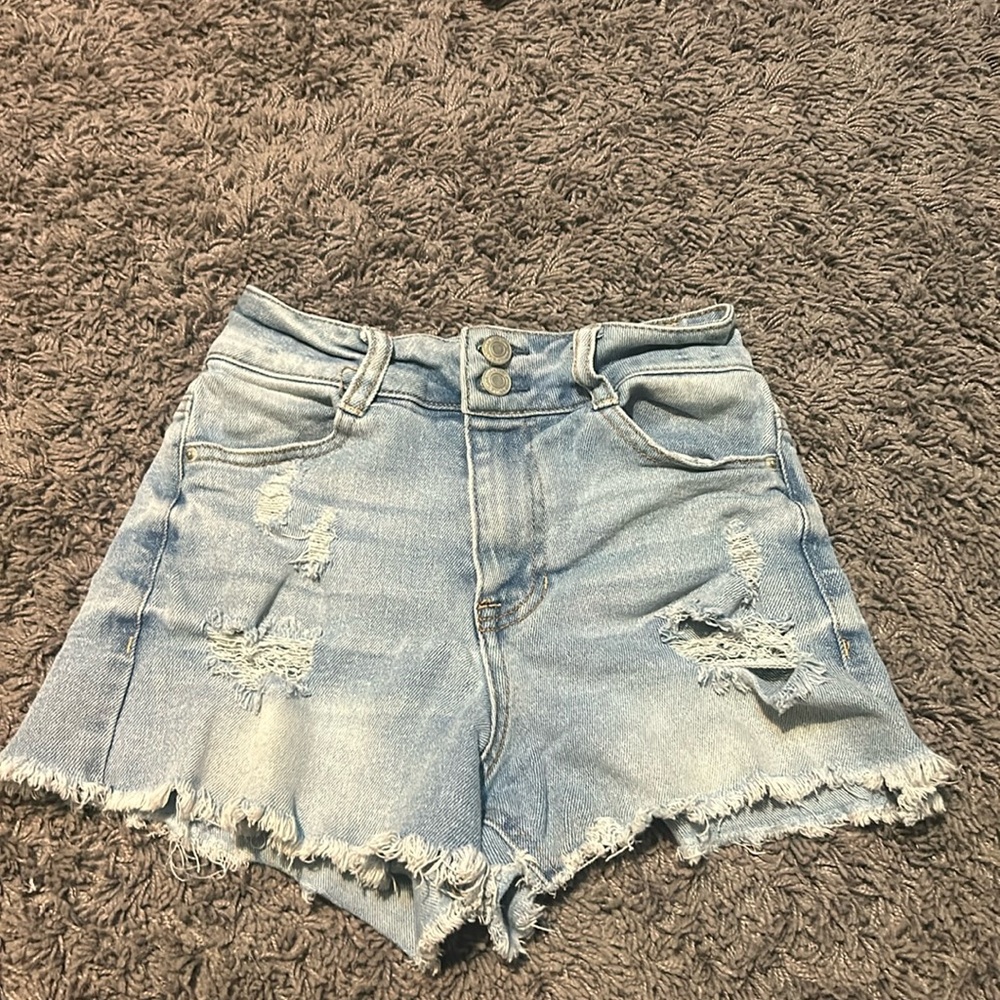 Light blue jean shorts